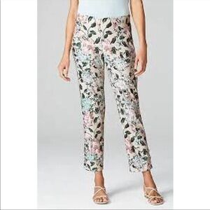 J. Jill Linen Floral Linen Slim Pants